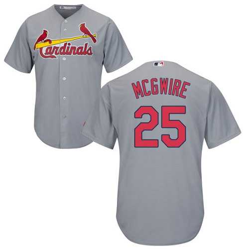 Men%27s St Louis Cardinals #25 Mark McGwire Grey Cool Base Stitched Jersey Dzhi